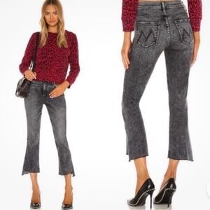 MOTHER the insider crop step fray train stops Charcoal Denim Jeans size  27